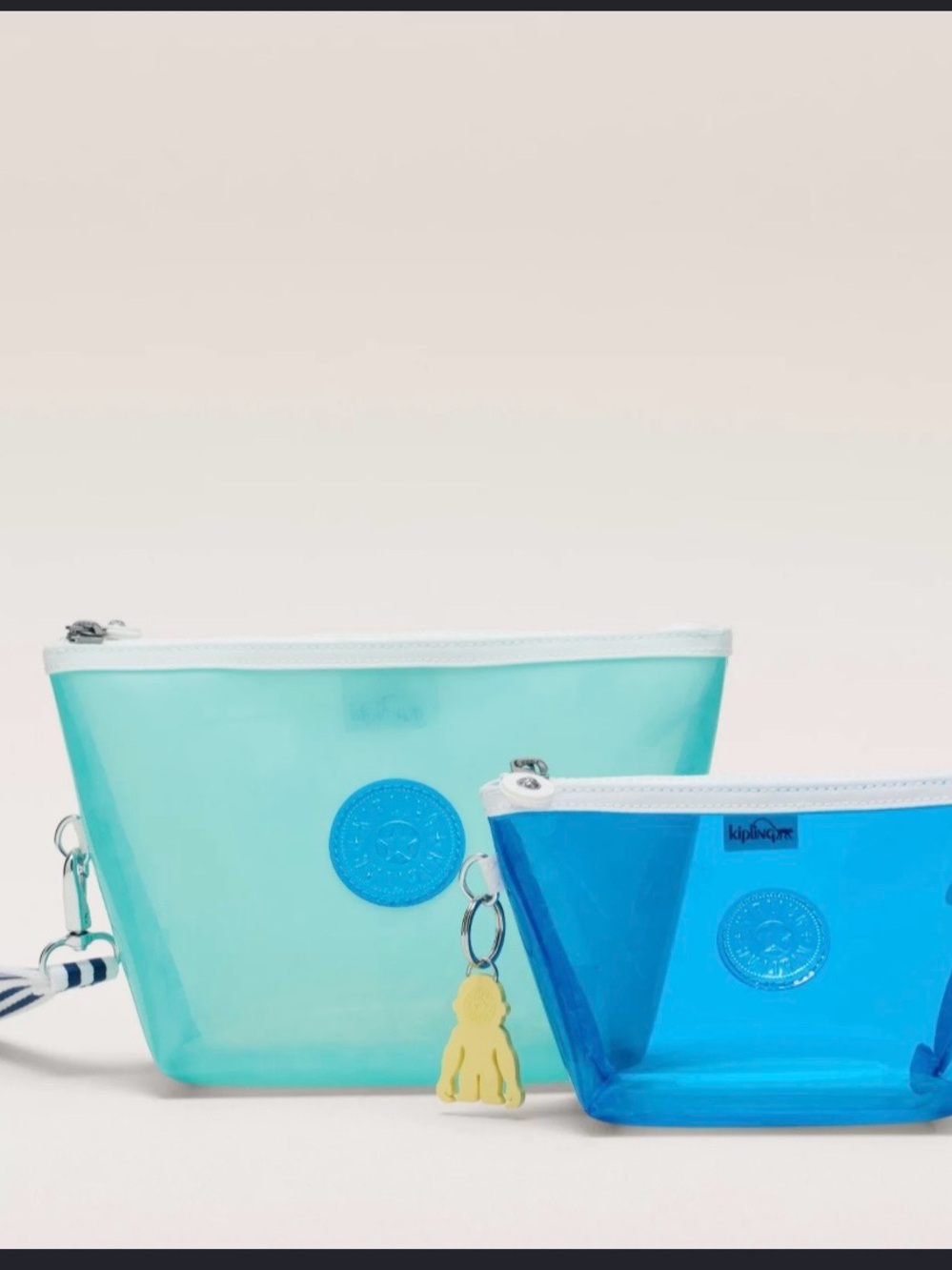 Kipling Clear Travel Pouch Duo in Aqua and Blue